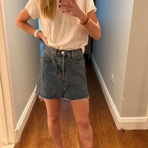 REDONE denim skirt blue wash